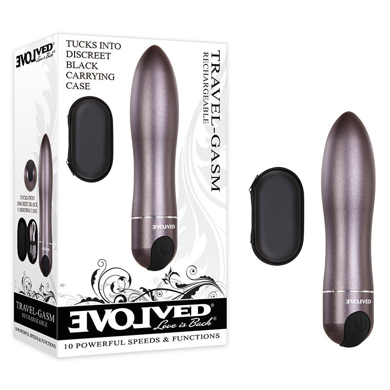 Evolved Travel-Gasm (Gray) – Rechargeable Waterproof Bullet Vibrator Grey BULLETS