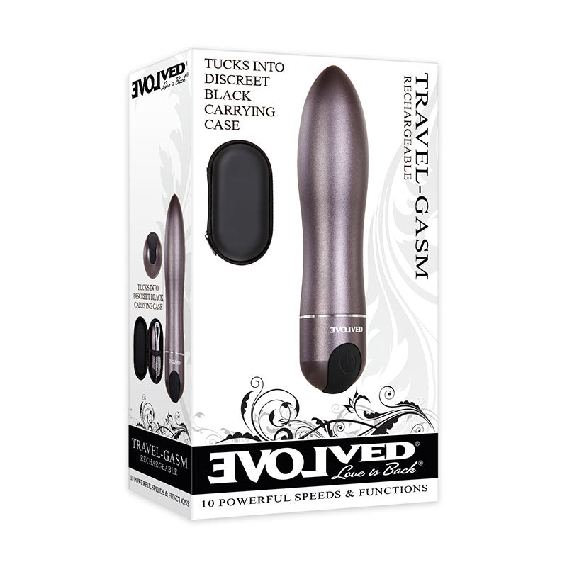 Evolved Travel-Gasm (Gray) – Rechargeable Waterproof Bullet Vibrator BULLETS