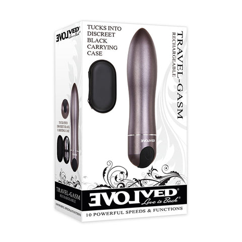 Evolved Travel-Gasm (Gray) – Rechargeable Waterproof Bullet Vibrator BULLETS