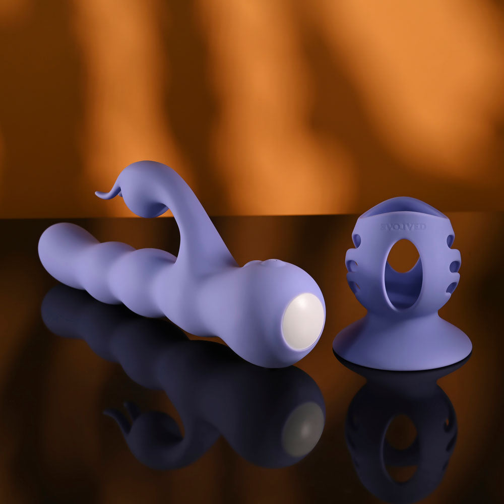 Evolved Wiggly Bunny – USB Rechargeable Rabbit Vibrator with Suction Base > Vibrators > Ladies > Rabbit Multi