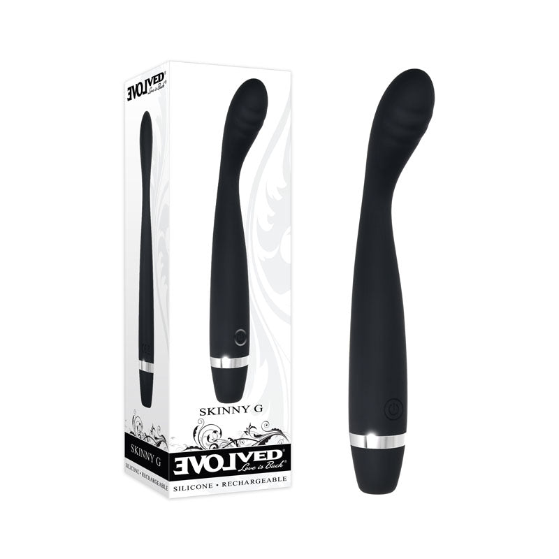 Evolved Skinny G - 17.8 cm USB Rechargeable Vibrator Black VIBRATORS