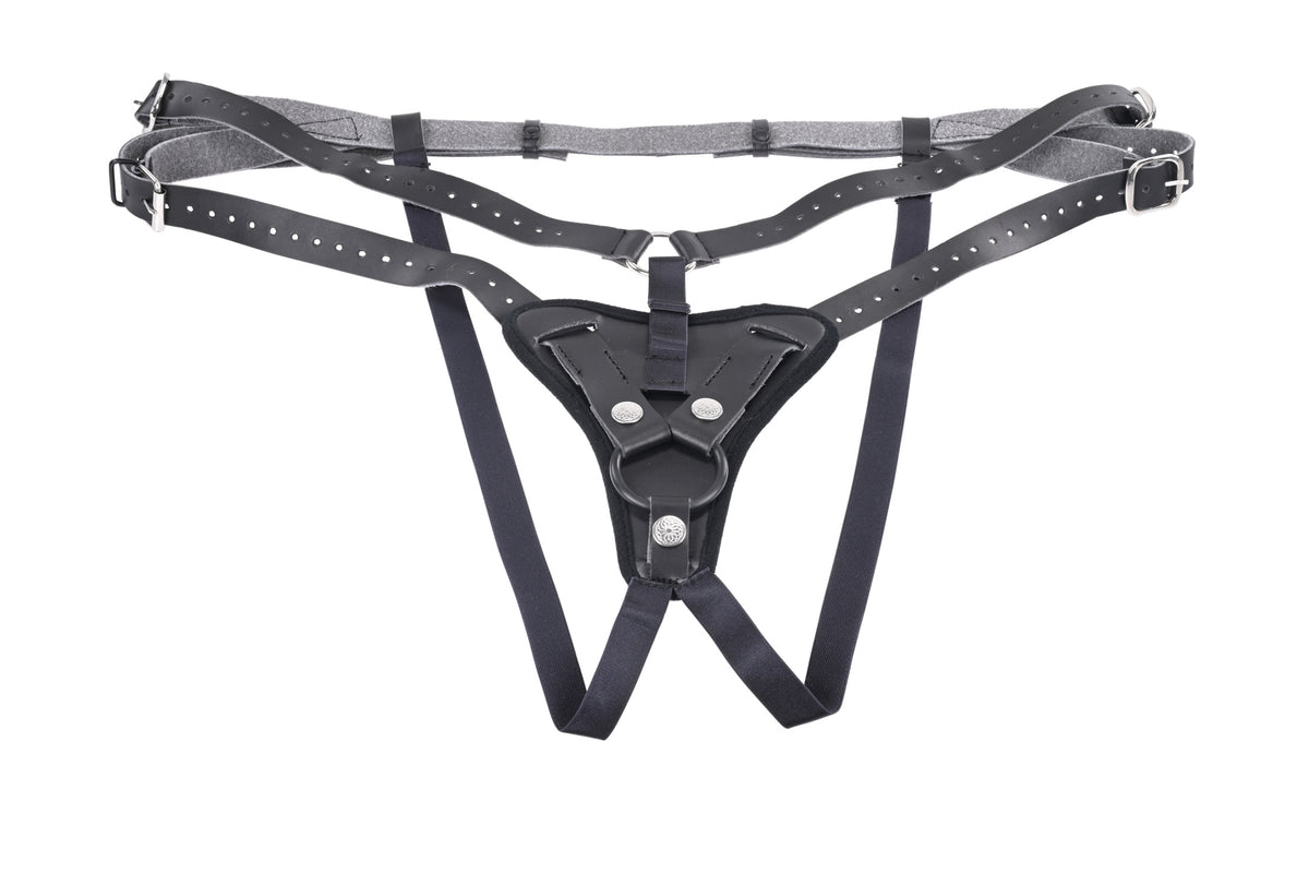 Sportsheets Aurora High Waisted Strap-On Harness (Black) Adjustable Up to 60 Inch Hips - Strap-On Harness > Dildos > Strap On Harnesses