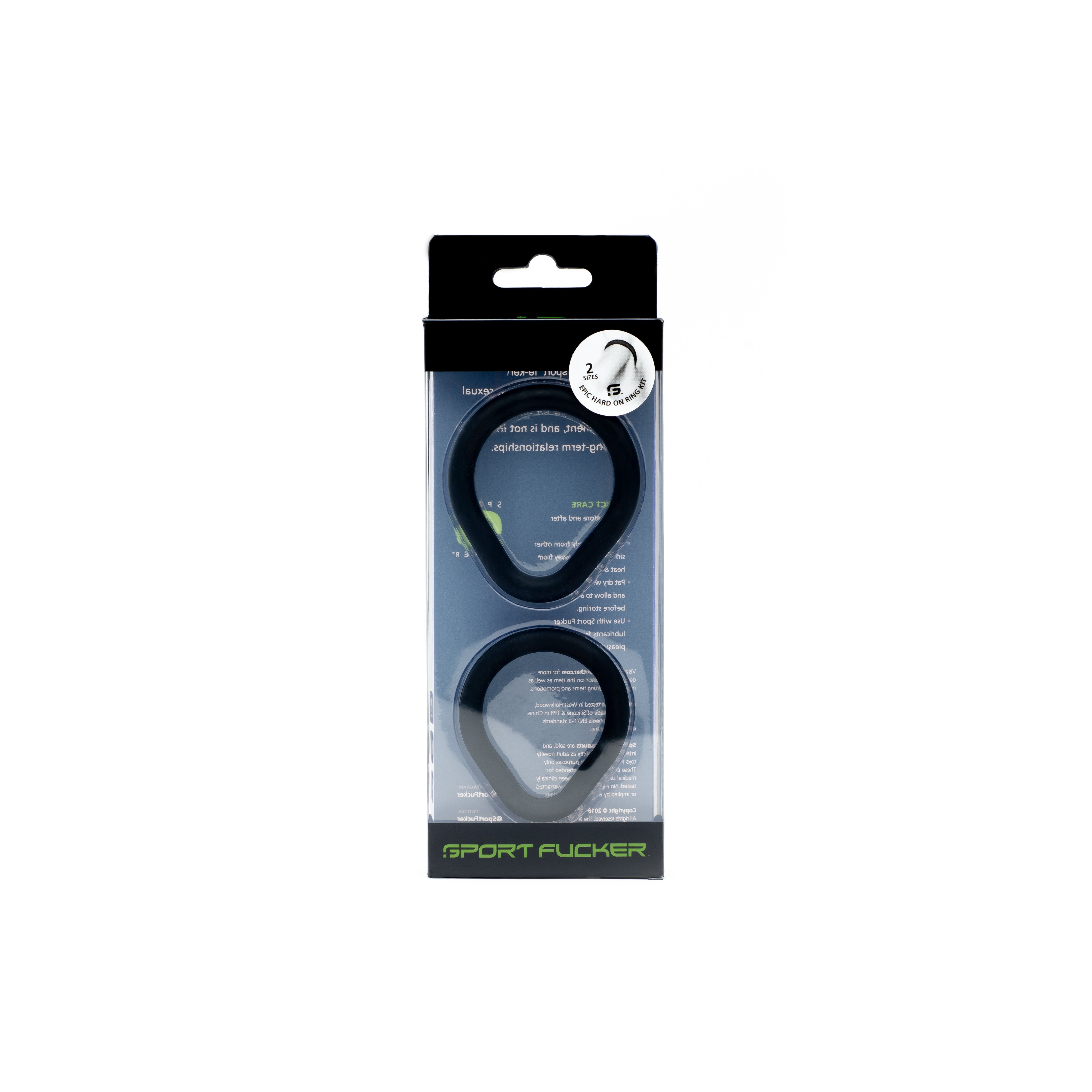 Epic Hard On Silicone Ring Kit 2 Pack Black > Cock Ring > Sets Main image