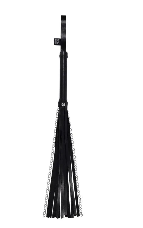 Shadow Chain Flogger – Faux Leather and Chain Impact Toy Black > Bondage Gear > Whips & Floggers