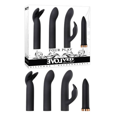 Evolved Four Play Bullet With Three Sleeves > Vibrators > Mini Vibrators