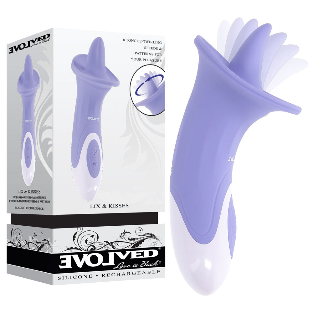 Evolved Lix and Kisses Purple Flicking Tongue Stimulator > Vibrators > Ladies > Clitoral Vibrators and Stimulators