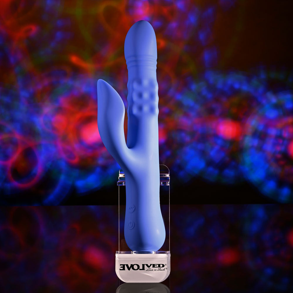 Evolved Pop Goes The O Thrusting Rabbit Vibrator 24.7cm Rechargeable > Vibrators > Ladies > Rabbit