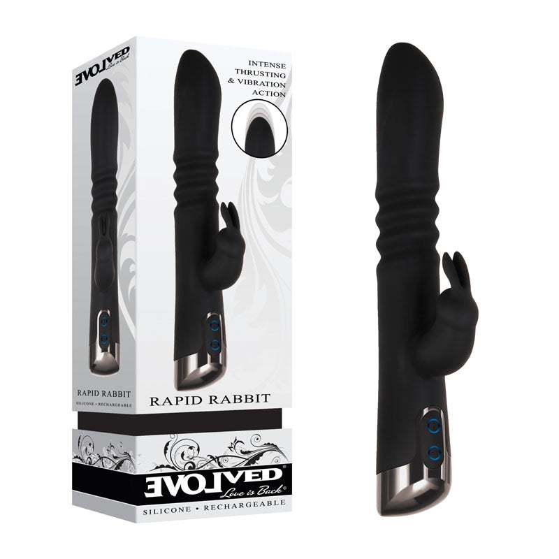Evolved Rapid Rabbit 25.4 cm Thrusting Vibrator > Vibrators > Ladies > Rabbit Multi