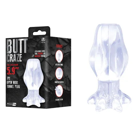 Butt Craze Hollow Butt Plug – 15 cm Transparent Silicone Butt Plug > Anal Range > Tunnel and Stretchers