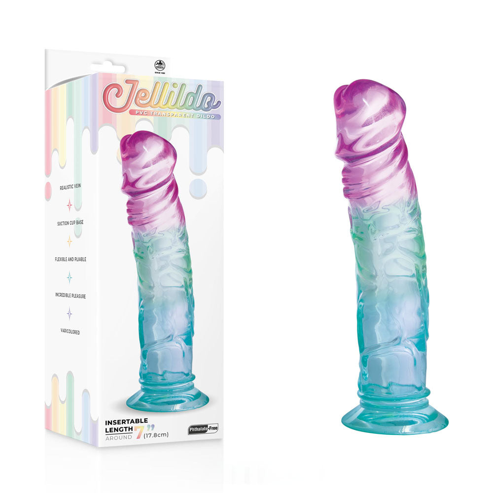 Jellido Clear – Realistic 18 cm Dildo with Strong Suction Cup Base Multi > Dildos > Realistic Dildos