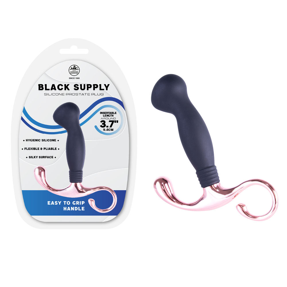 Black Supply Silicone Prostate Plug (Black) – 9.4 cm Prostate Plug Secondary image