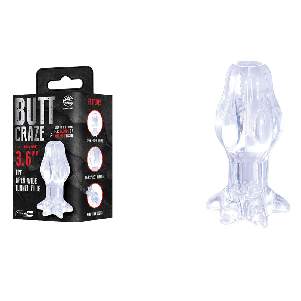 Butt Craze Gaping Butt Plug – Clear Open-Ended Tunnel Design Anal Plug Clear > Anal Range > Tunnel and Stretchers