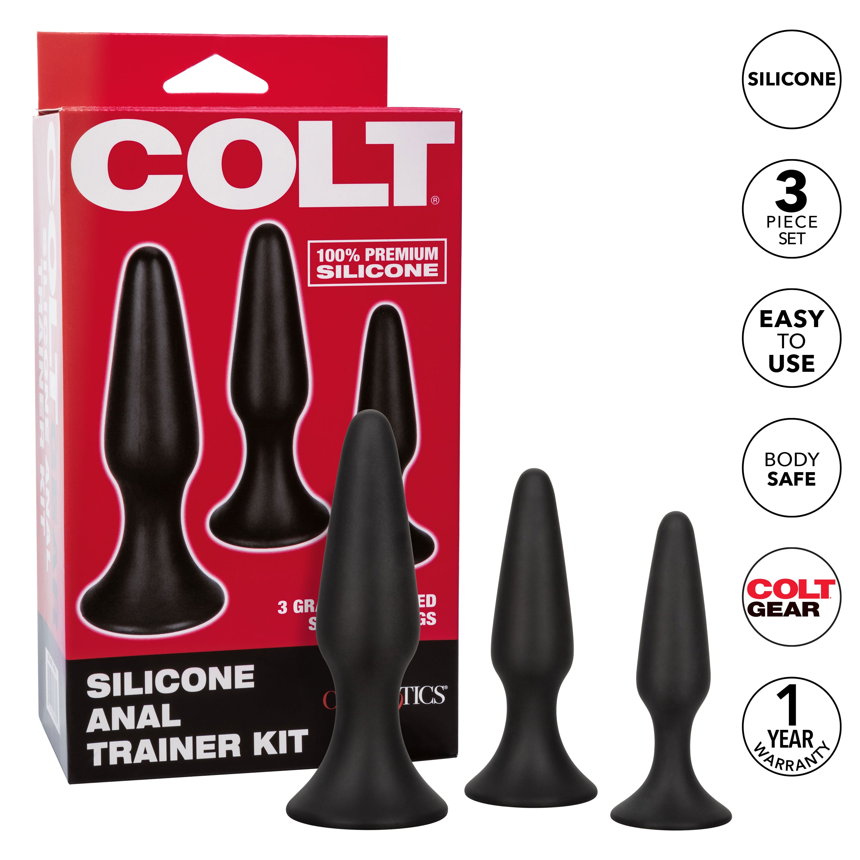 Colt Anal Trainer Kit – Silicone Graduated Anal Plug Set for Beginners > Anal Range > Butt Plug Kits