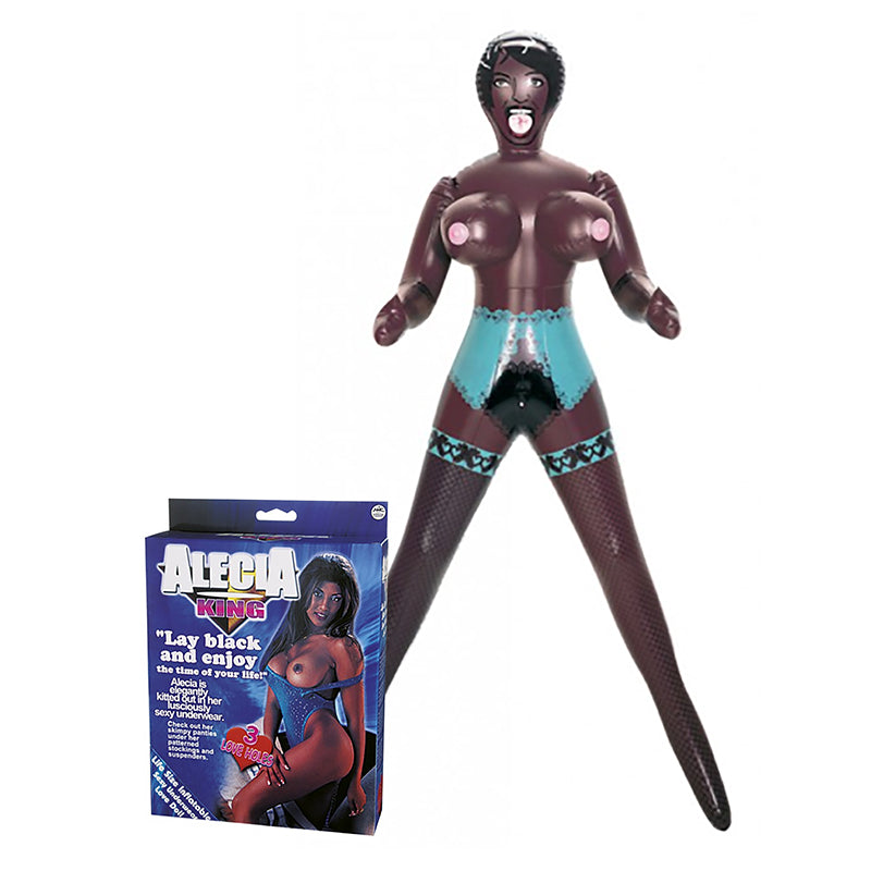 Alecia King Inflatable Blow Up Doll – PVC Life Size Sex Model with Three Orifices Brown > Sex Toys > Sex Dolls > Novelty Inflatables Main image