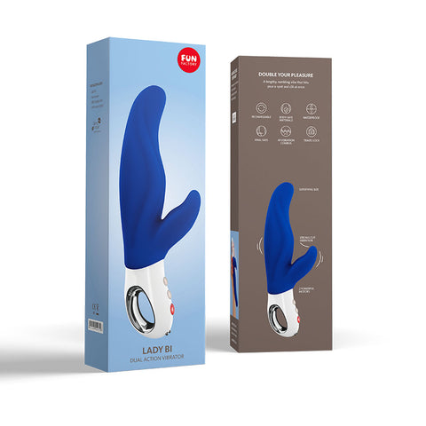 Fun Factory LADY BI Ultramarine 22.1 cm USB Rechargeable Rabbit Vibrator VIBRATORS-RABBIT