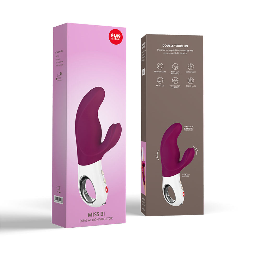 Fun Factory Miss Bi Grape 17 cm USB Rechargeable Rabbit Vibrator > Vibrators > Ladies > Rabbit