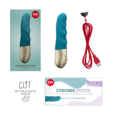 Fun Factory STRONIC PETITE Deep Sea 17 cm USB Rechargeable Vibrator in Aqua Color Vibrators