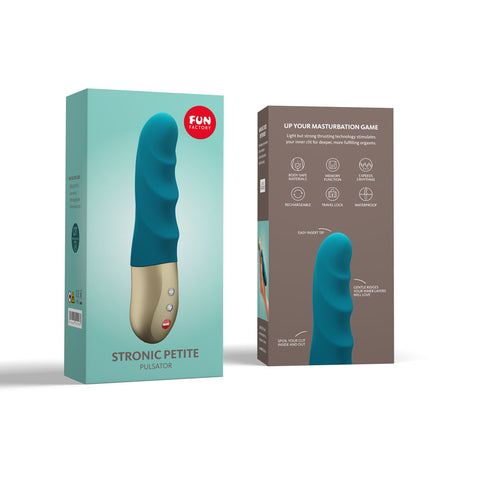 Fun Factory STRONIC PETITE Deep Sea 17 cm USB Rechargeable Vibrator in Aqua Color Vibrators
