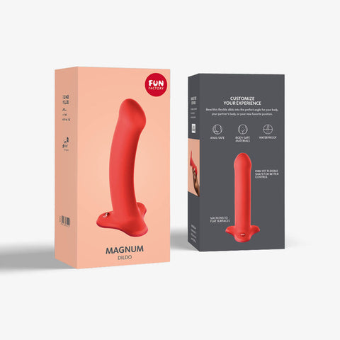 Fun Factory Magnum Flashy Coral 18.3 cm Dildo in Coral Orange DONGS