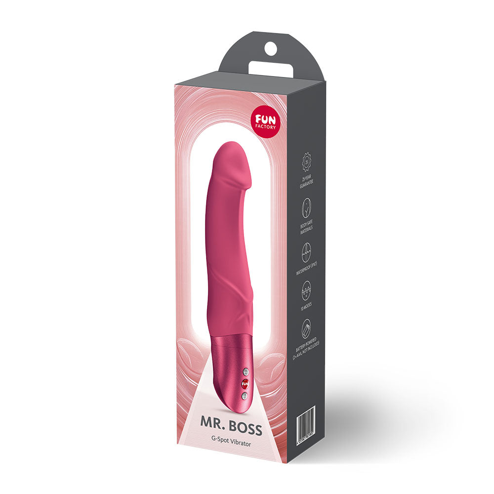 Fun Factory Mr. Boss (Raspberry) – 21 cm Curved G-Spot Vibrator > Vibrators > Standard Vibrators