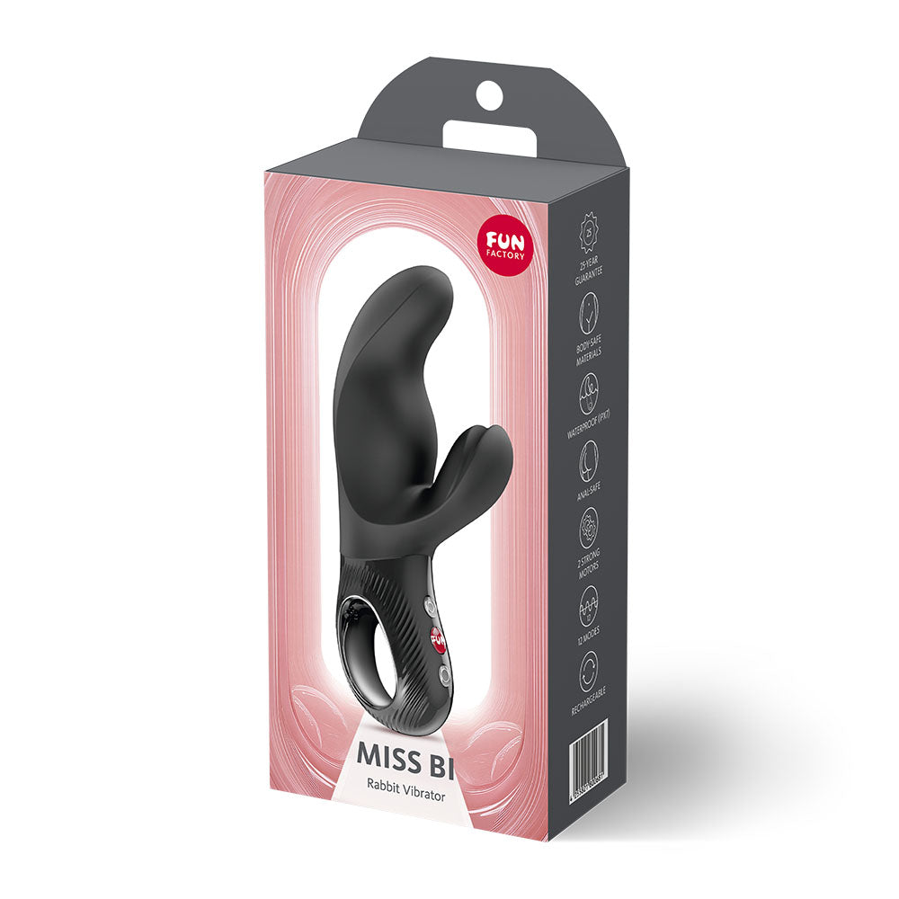 Miss Bi Black 6.81 Inch Waterproof Dual Rabbit Vibrator > Vibrators > Ladies > Rabbit
