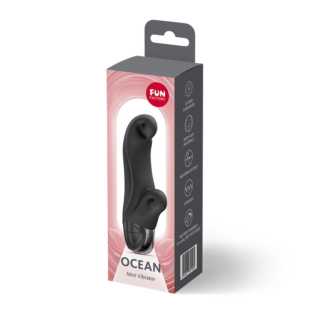 Fun Factory Ocean 14.5 cm Compact Vibrator with Clitoral Stimulator > Vibrators > Standard Vibrators