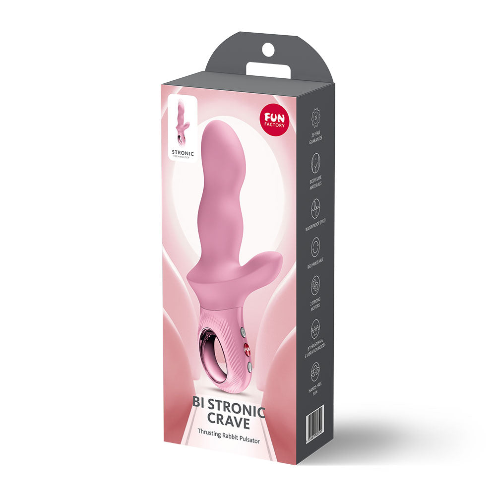 Fun Factory Bi Stronic Crave (Rose) – USB-C Rechargeable 21cm Thrusting Vibrator > Vibrators > Ladies > Rabbit