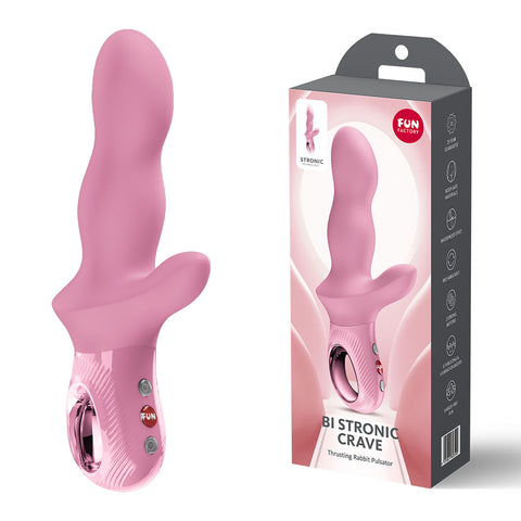 Fun Factory Bi Stronic Crave (Rose) – USB-C Rechargeable 21cm Thrusting Vibrator Pink > Vibrators > Ladies > Rabbit