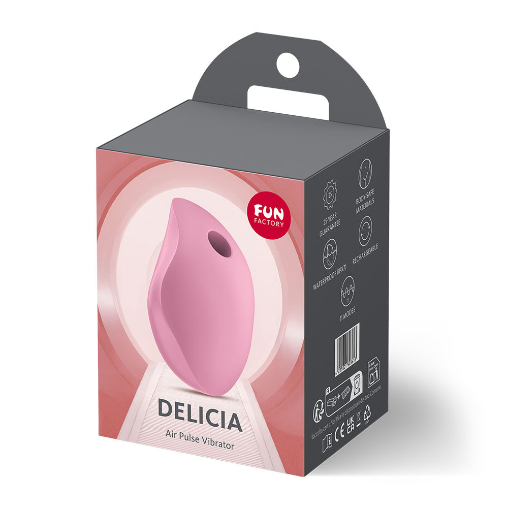 Fun Factory Delicia Rose – USB Rechargeable Silicone Air Pulse Stimulator > Sex Toys For Ladies > Rose Stimulators
