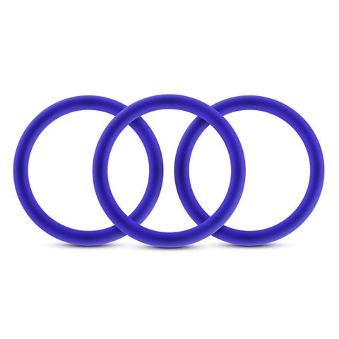 Performance VS1 Indigo Medium Silicone Cockrings Set of 3 COCK RING Set