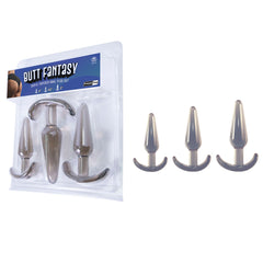 Butt Fantasy Triple Tapered Anal Plug Set - 3 Sizes for Beginners Black ANAL TOYS