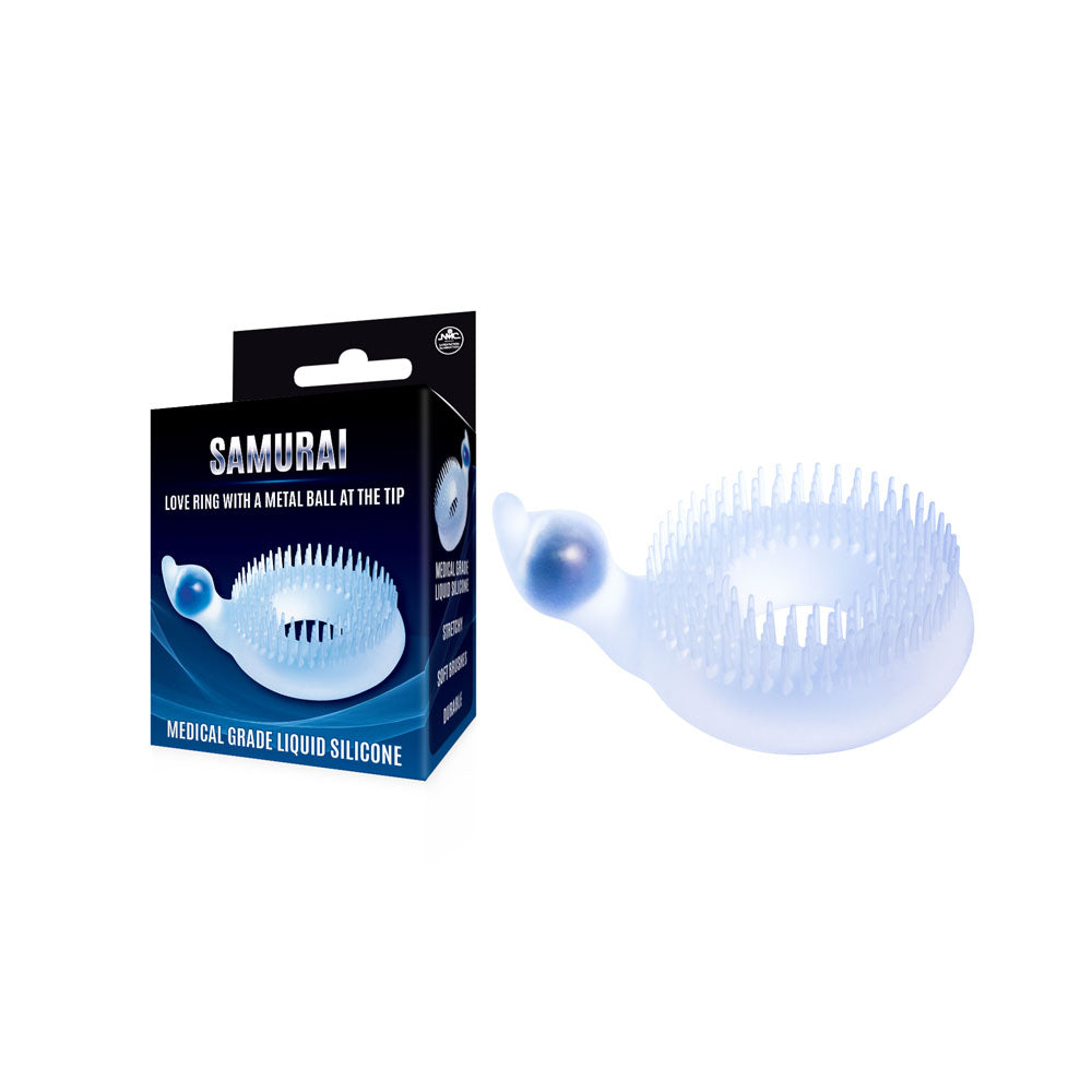 Samurai Clear Cock Ring with Metal Ball Tip for Enhanced Pleasure Default Title COCK RINGS