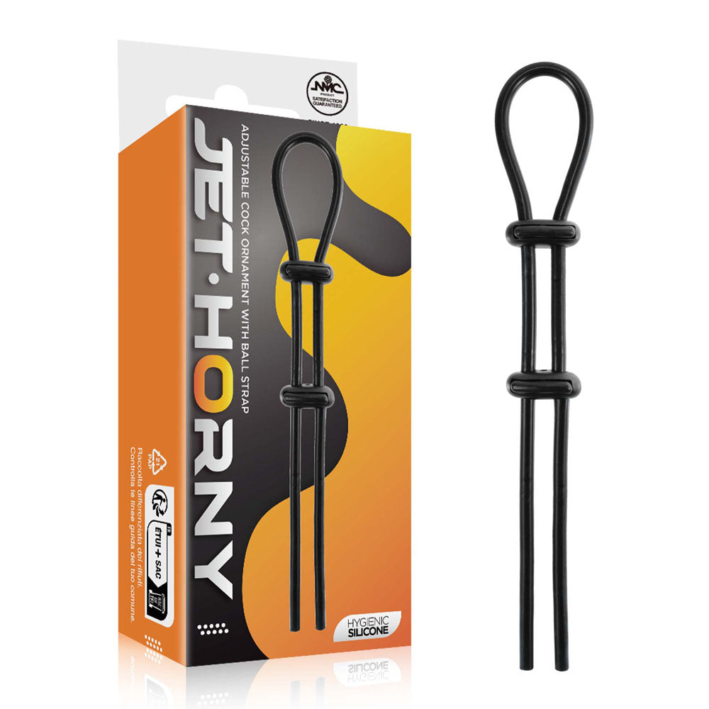 Adjustable Cock Ring with Ball Strap – Hygienic Silicone 16.5 Inch Cock Ring > Cock Ring > Adjustable