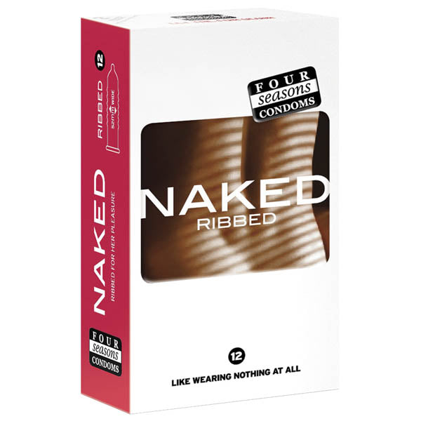 Naked Ribbed Ultra Thin Ribbed and Lubed Condoms 12 Pack Default Title Condoms