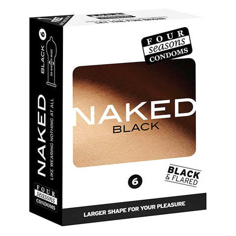 Four Seasons Naked Black Ultra Thin Condoms – 6 Pack Condom Default Title Condoms