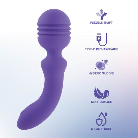 Xciter Purple 16.5 cm USB Rechargeable Massage Wand Electric Massager