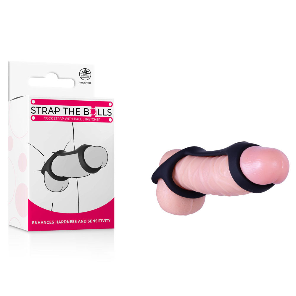 Strap The Balls Silicone Cock Strap with Integrated Ball Stretcher Black > Cock Ring > Single Main image
