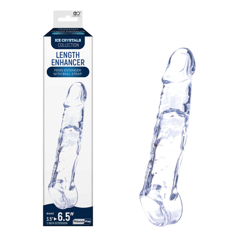 Ice Crystals 3 Inch Length Enhancer Penis Extension Sleeve Clear SLEEVES