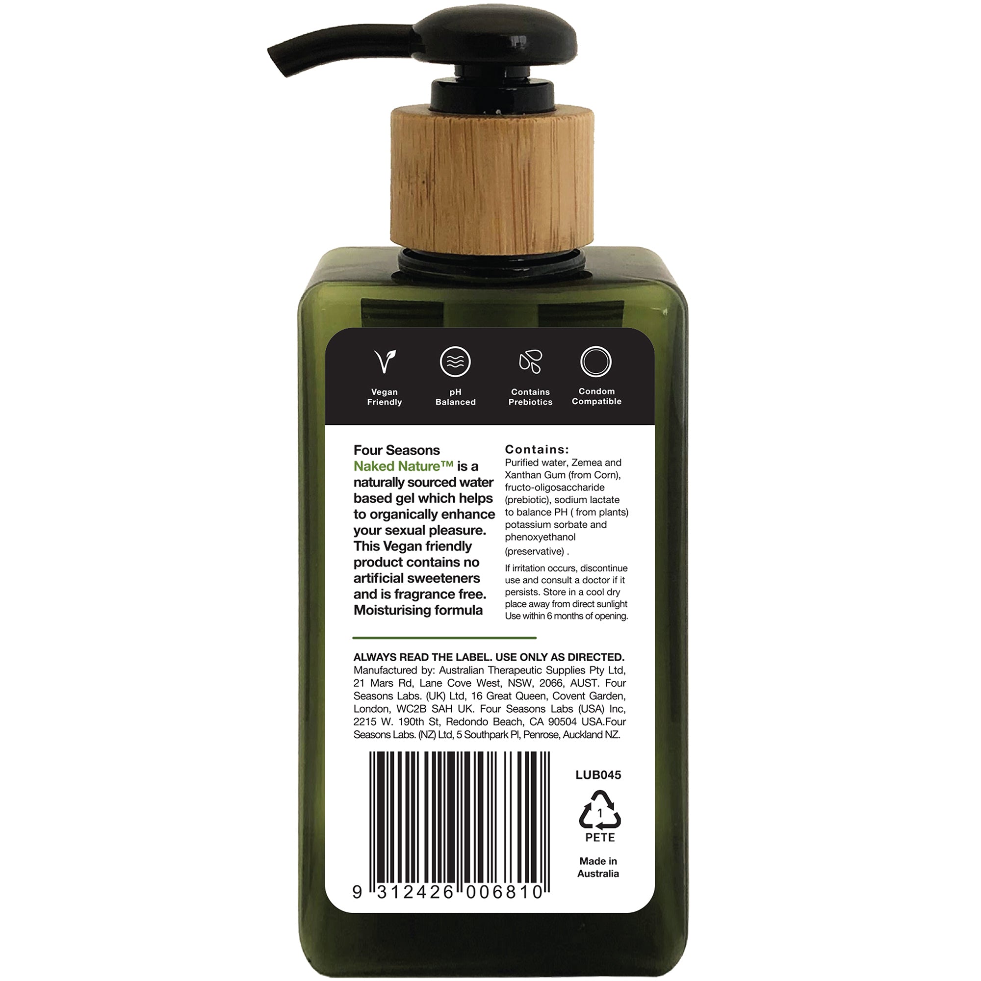 Four Seasons Naked Nature – Vegan Water-Based Intimacy Gel 200ml Secondary image
