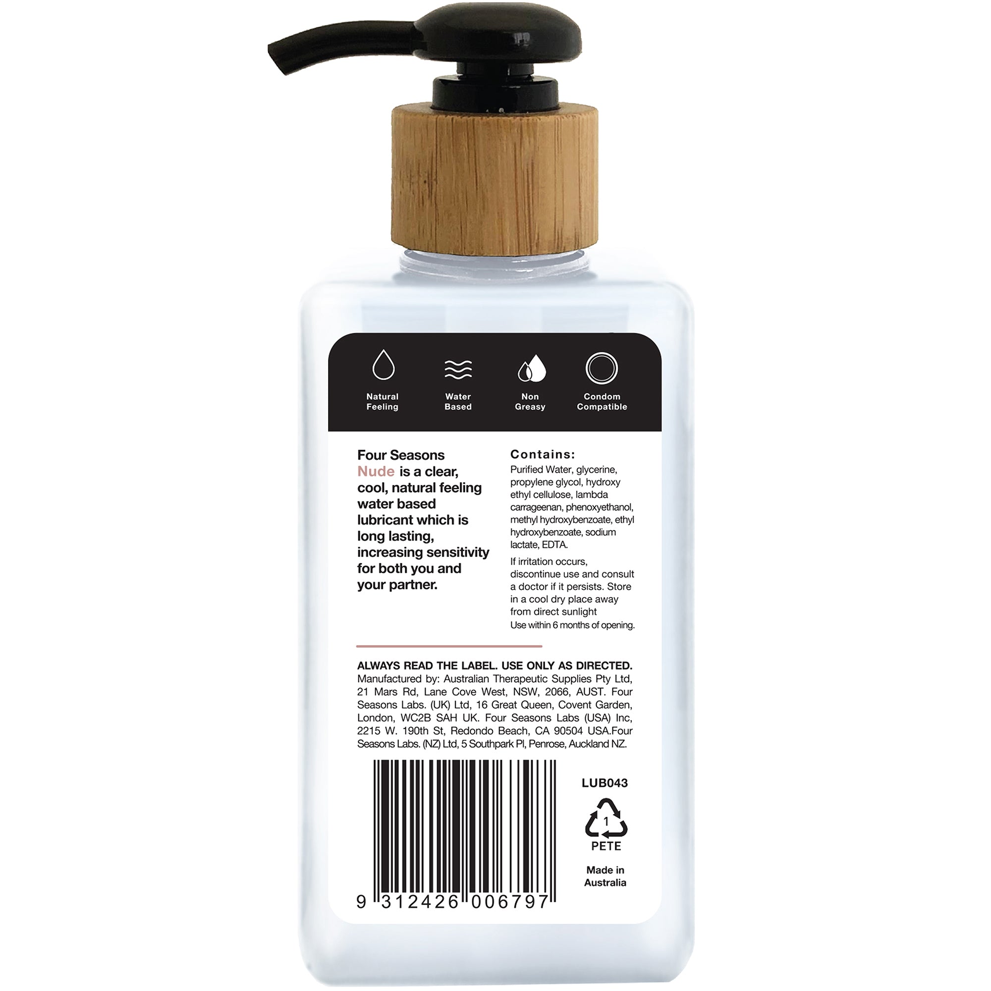 Four Seasons Nude – Water Based Lubricant 200ml Secondary image
