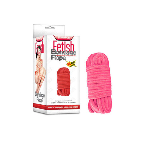 Fetish Bondage Rope Black 10 Meter Length Pink Rope