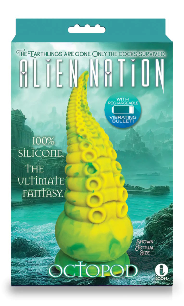 Alien Nation Octopod (Yellow/Green) – USB Rechargeable 22.9 cm Vibrator > Dildos > Fantasy