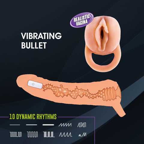Extendor Plus Two Inch Vibrating Penis Extender and Stroker Strokers - Manual
