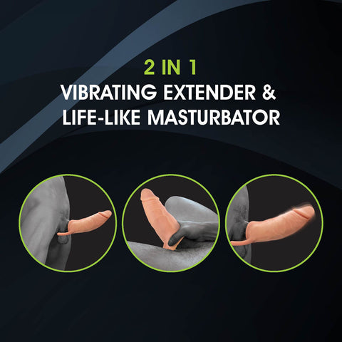 Extendor Plus Two Inch Vibrating Penis Extender and Stroker Strokers - Manual