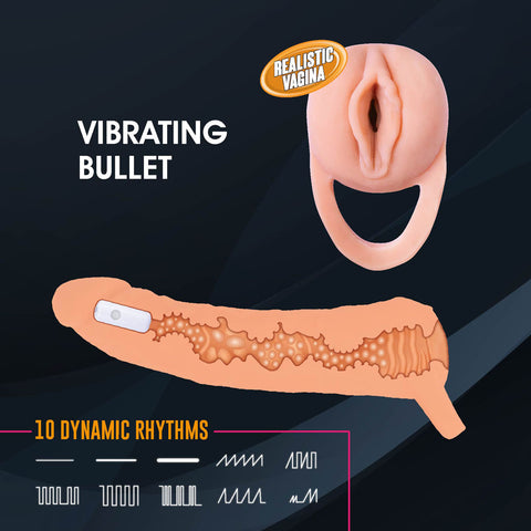 Extendor Plus Two Inch Vibrating Penis Extender and Stroker Strokers - Manual