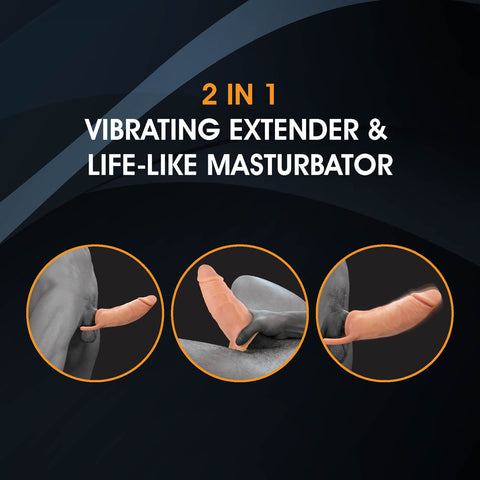 Extendor Plus Two Inch Vibrating Penis Extender and Stroker Strokers - Manual