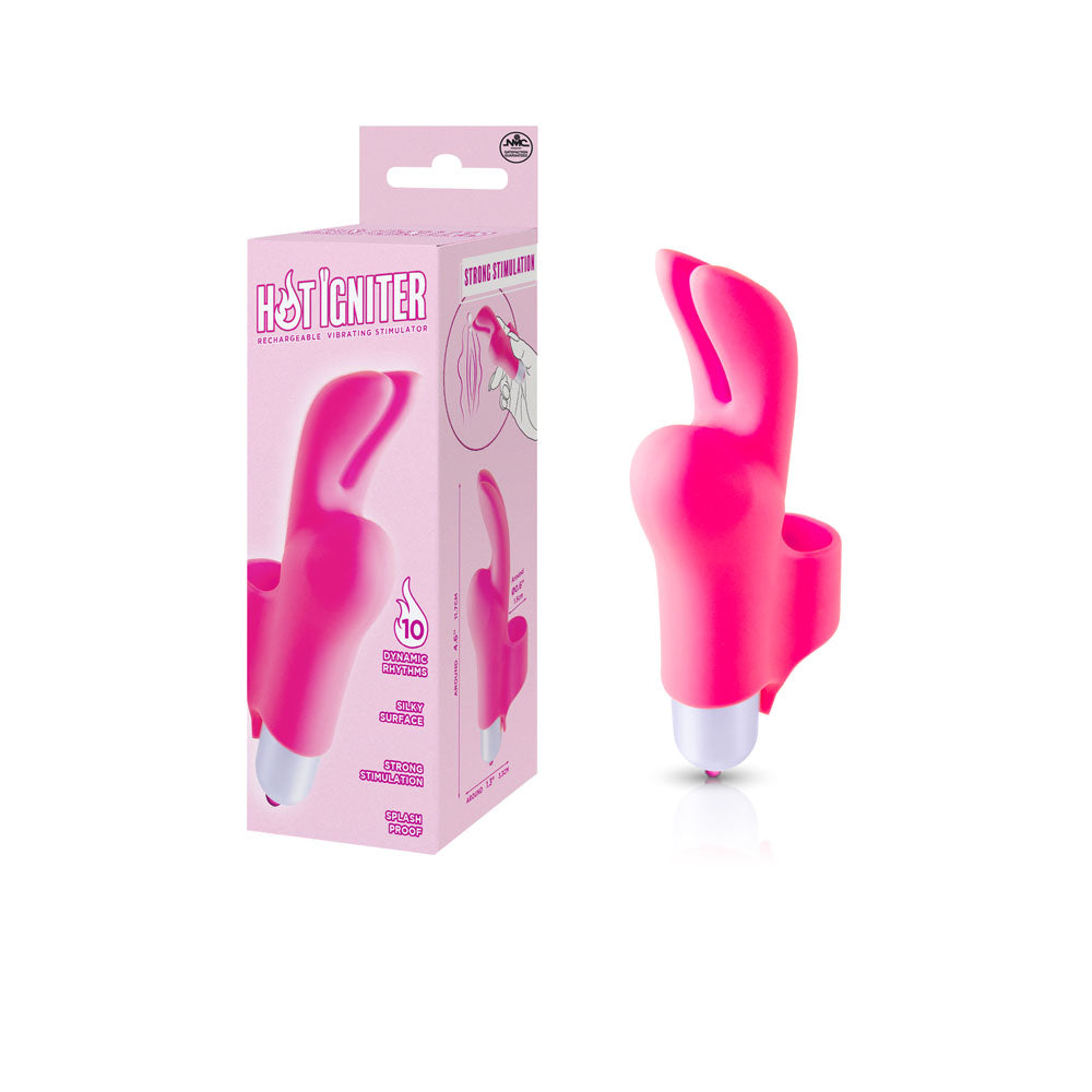 Hot Igniter Vibration Finger Sleeve Pink 4.6 Inch Splash Proof Silky Surface Default Title > Vibrators > Finger Vibrators