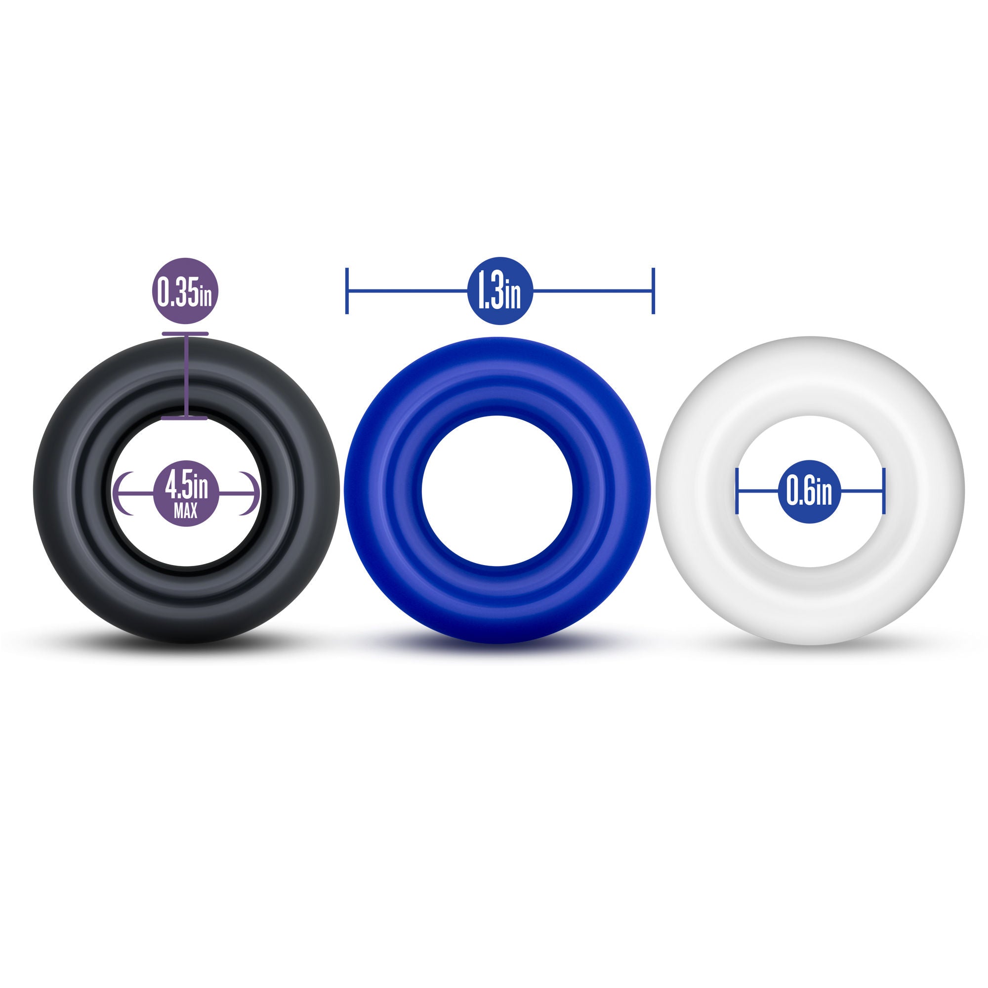 Stay Hard Donut Rings - 3 Pack > Cock Ring > Sets