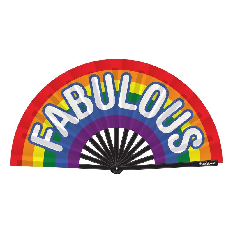 Fabulous Folding Fan with Colorful Rainbow Design Default Title > Clothes > Accessories