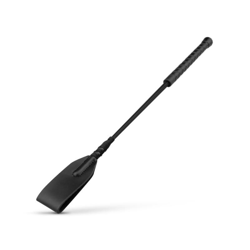 Faux Leather Crop Whip in Black for BDSM and Sensual Play Whips & Paddles
